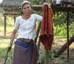 チャクマの村　シンポが田を持ちチャクマは小作が多い  Chakma old aged woman